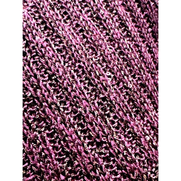 Apt. 9 Cable Knit Plum Satin Mock Layer Sweater and Polyester Tank Top Tunic Swe - Picture 2 of 11